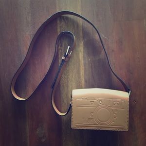 Kate Spade “Camera Bag” Tan Leather Crossbody